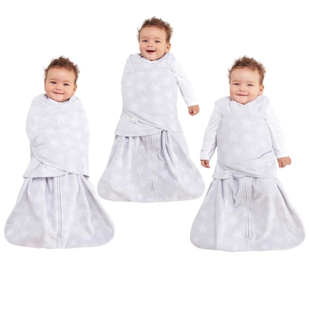 HALO *️⃣ Grey Star Micro-Fleece 3-Way SleepSack Swaddle | Small (3-6 Months)